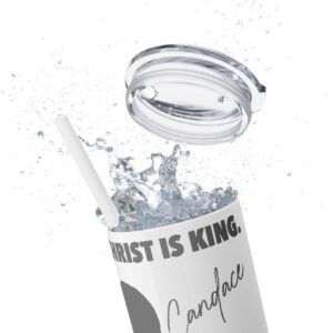 Candace Owens Christ Is King Skinny Tumbler with Straw, 20oz usa